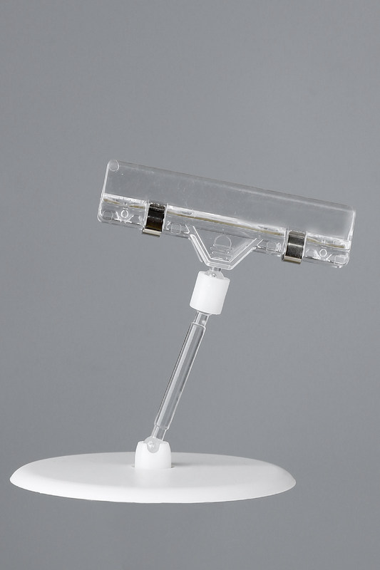 Table TOP Pop Sign , POS Display Stands Clip Holder With Round Base