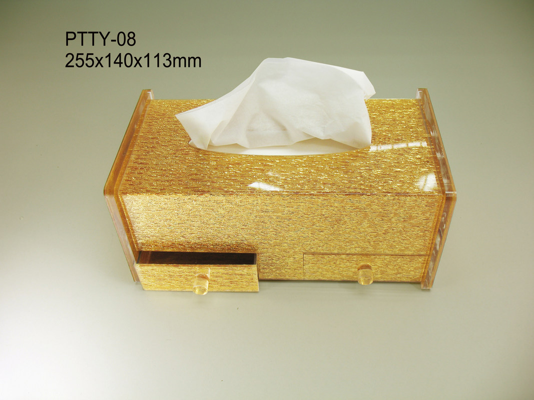 Shine Golden Acrylic Display Stands with Draws for Sheet Napkin