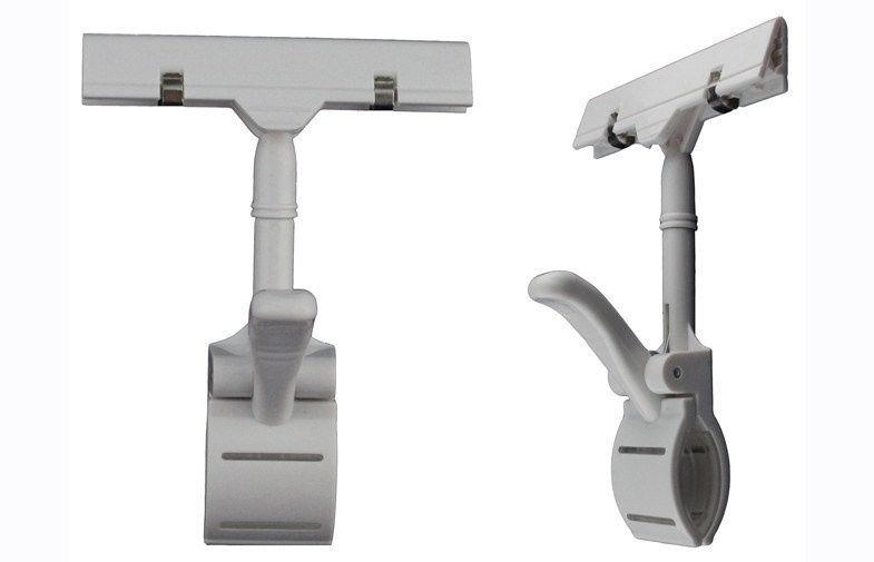 Plastic Retail Sign Holders , White Promotional Thumb Clips 3 5/8"*6 3/4"