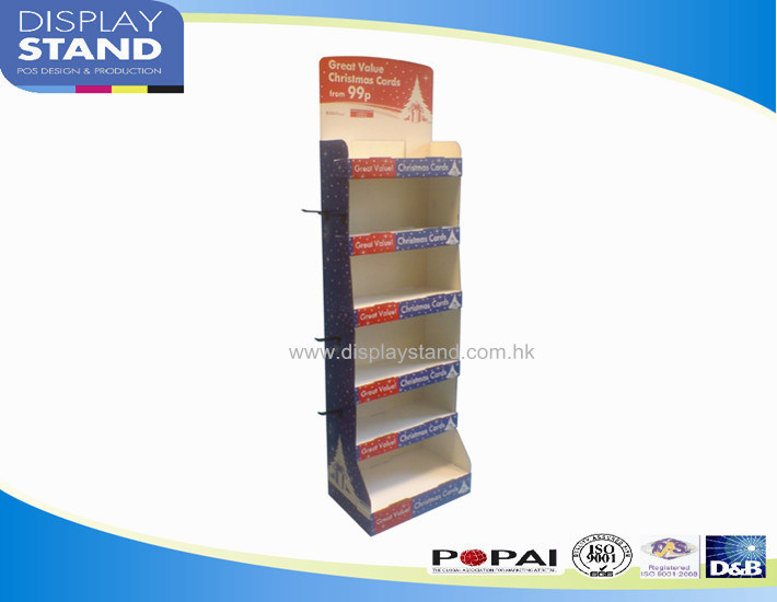 Wall Paper Retail Cardboard Display Stands , Christmas Gift Cards Shelf, Decoration Rack