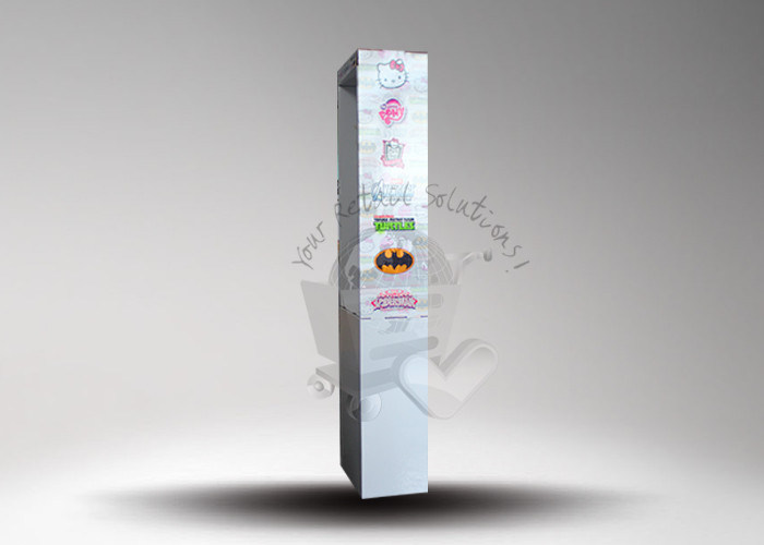 Customized Cardboard Floor Display Stand With Plastic Hooks and Removed Base,Paper Hanging Display Stands